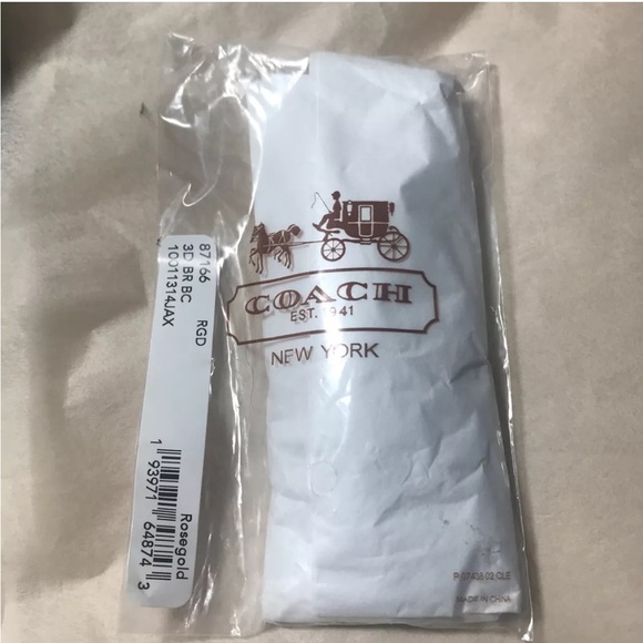 🧸NWT COACH 3D Teddy Bear Bag Charm Key Chain Ring Rose Gold & Silver - Picture 2 of 2